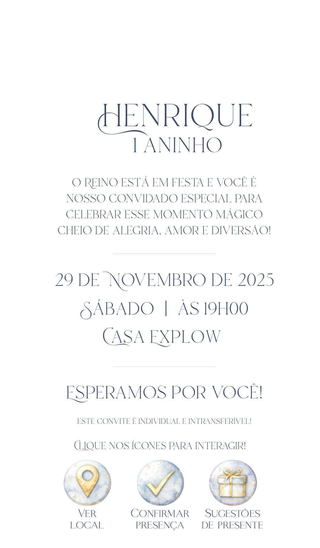 Informações da festa