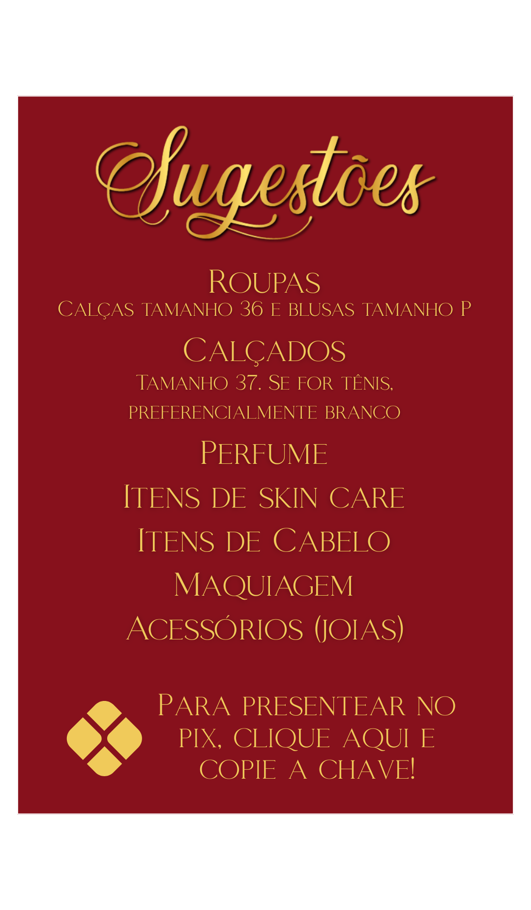 Sugestões de presente