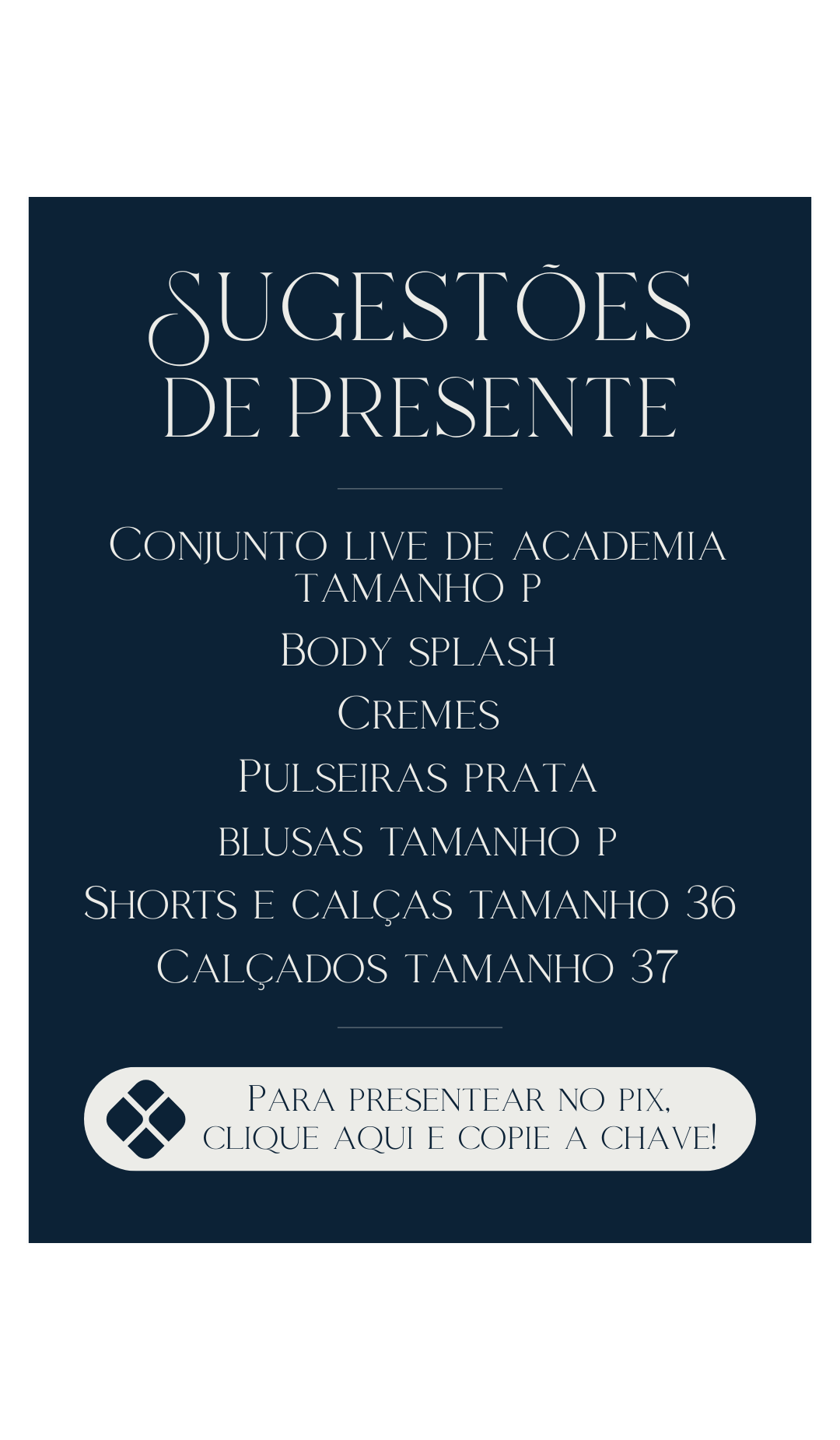 Sugestões de presente