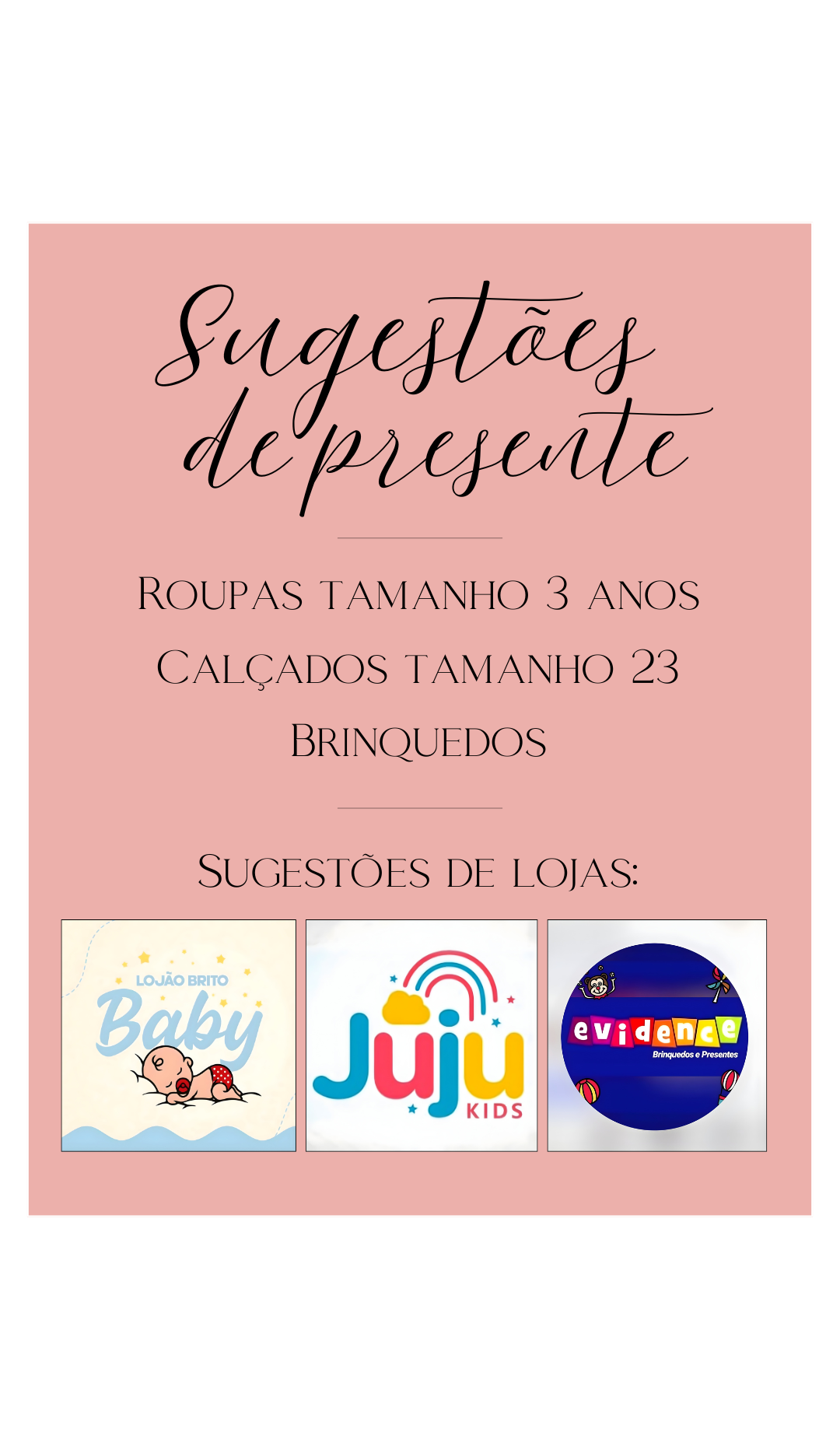 Sugestões de presente